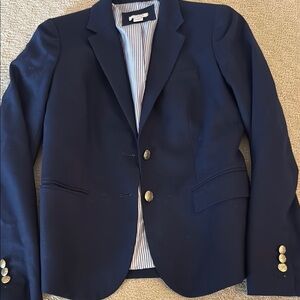 J. Crew Navy Blazer with Gold Accents